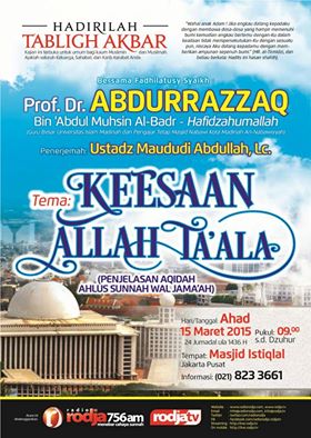 Tabligh Akbar Syaikh Prof. Dr. Abdurrazzaq Al-Badr Dengan 